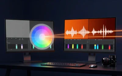 Postazione di color grading con due monitor: in ComfyUI arrivano gli spazi colore LogC3 e ACEScct
